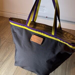 Kate Spade Black Tote with Purple and Yellow Accents